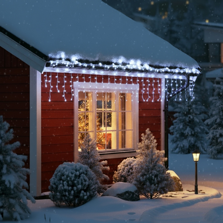 Brilagi - LED lauko girlianda 400xLED/8 funkcijų 23m IP44 šaltai balta