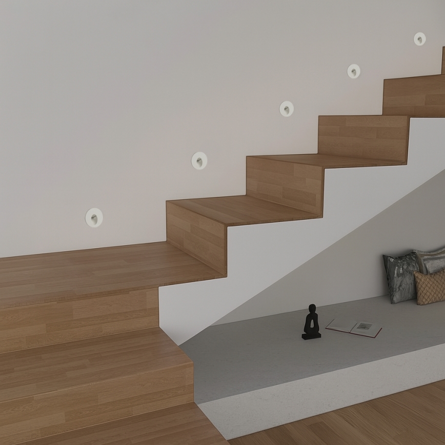 Brilagi - LED lauko įleidžiamas šviestuvas STAIRDOT LED/2W/230V baltas IP65 apvalus