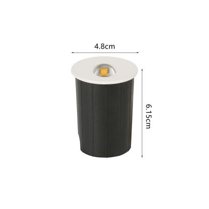 Brilagi - LED lauko įleidžiamas šviestuvas STAIRDOT LED/2W/230V baltas IP65 apvalus