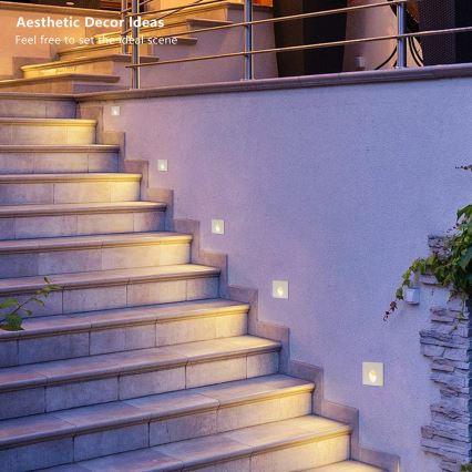 Brilagi - LED lauko įleidžiamas šviestuvas STAIRDOT LED/2W/230V baltas IP65 kvadratinis