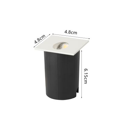 Brilagi - LED lauko įleidžiamas šviestuvas STAIRDOT LED/2W/230V baltas IP65 kvadratinis