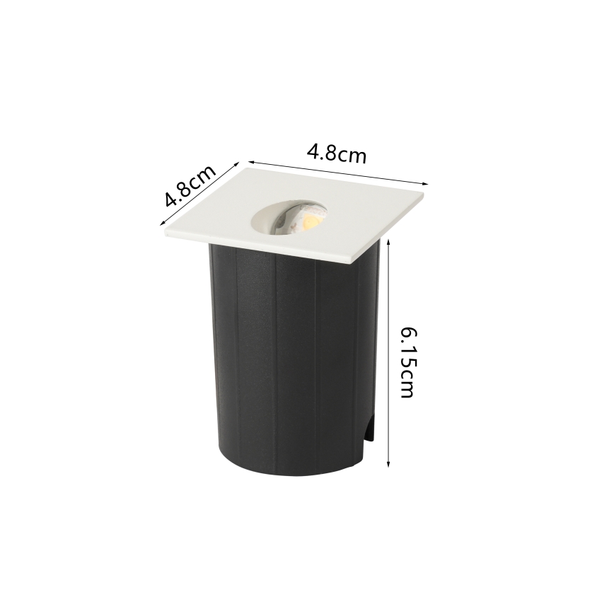 Brilagi - LED lauko įleidžiamas šviestuvas STAIRDOT LED/2W/230V baltas IP65 kvadratinis