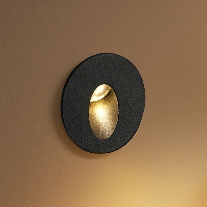 Brilagi - LED lauko įleidžiamas šviestuvas STAIRDOT LED/2W/230V juodas IP65 apvalus