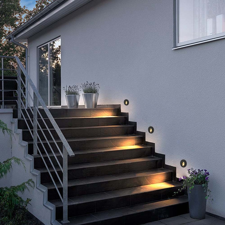 Brilagi - LED lauko įleidžiamas šviestuvas STAIRDOT LED/2W/230V juodas IP65 apvalus