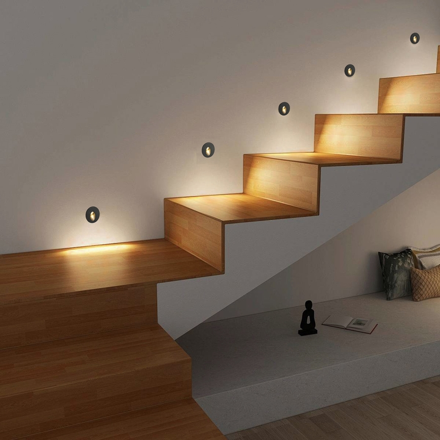 Brilagi - LED lauko įleidžiamas šviestuvas STAIRDOT LED/2W/230V juodas IP65 apvalus