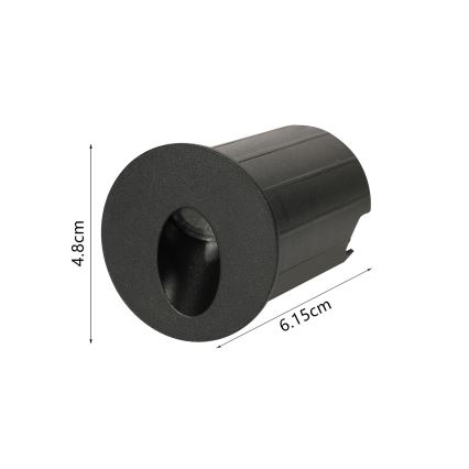 Brilagi - LED lauko įleidžiamas šviestuvas STAIRDOT LED/2W/230V juodas IP65 apvalus