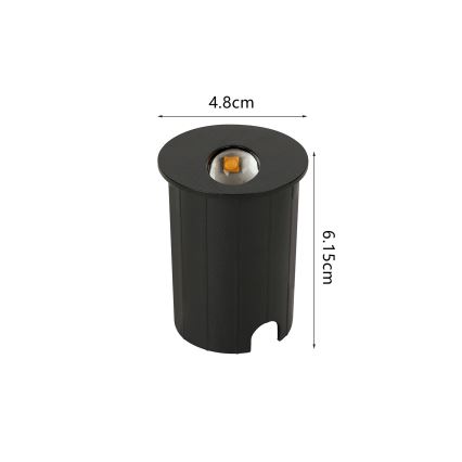 Brilagi - LED lauko įleidžiamas šviestuvas STAIRDOT LED/2W/230V juodas IP65 apvalus