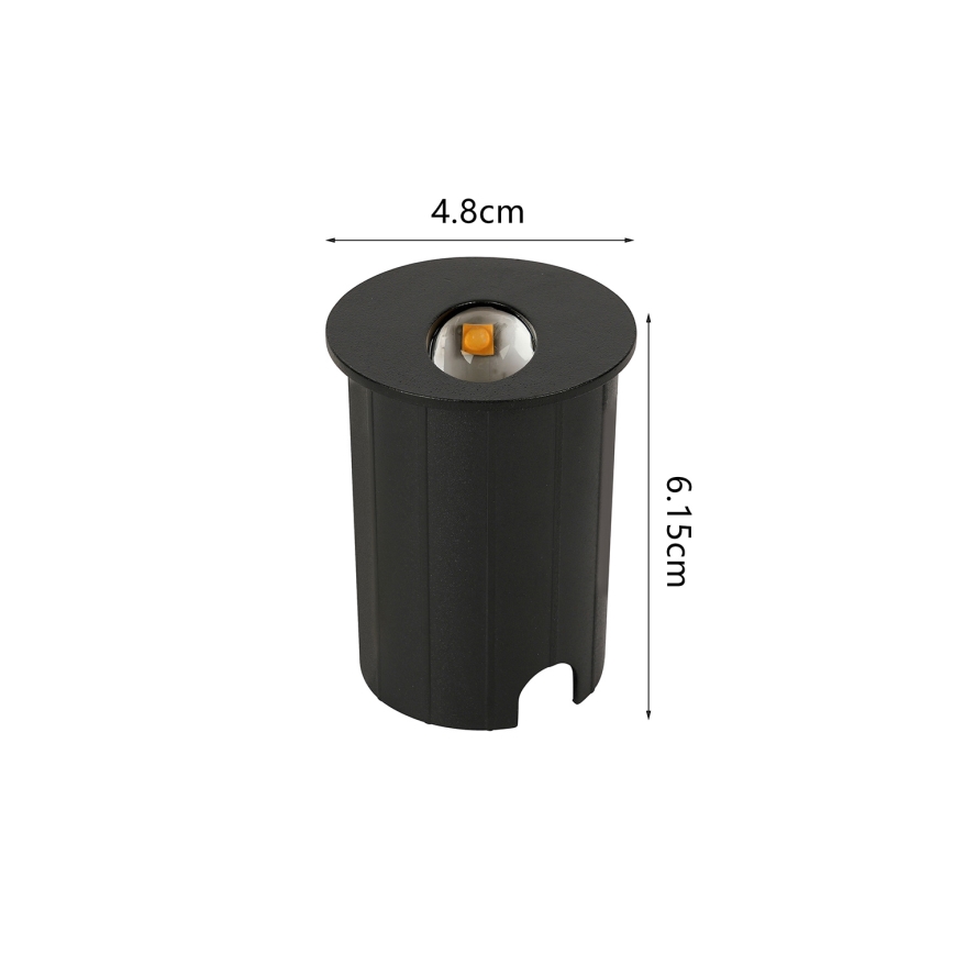 Brilagi - LED lauko įleidžiamas šviestuvas STAIRDOT LED/2W/230V juodas IP65 apvalus