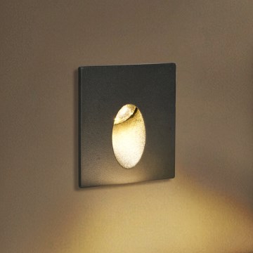 Brilagi - LED lauko įleidžiamas šviestuvas STAIRDOT LED/2W/230V juodas IP65 kampuotas