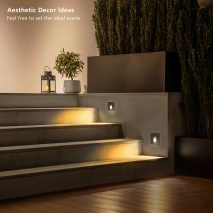 Brilagi - LED lauko įleidžiamas šviestuvas STAIRDOT LED/2W/230V juodas IP65 kampuotas