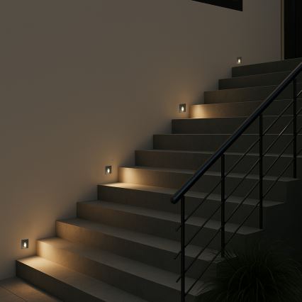 Brilagi - LED lauko įleidžiamas šviestuvas STAIRDOT LED/2W/230V juodas IP65 kampuotas