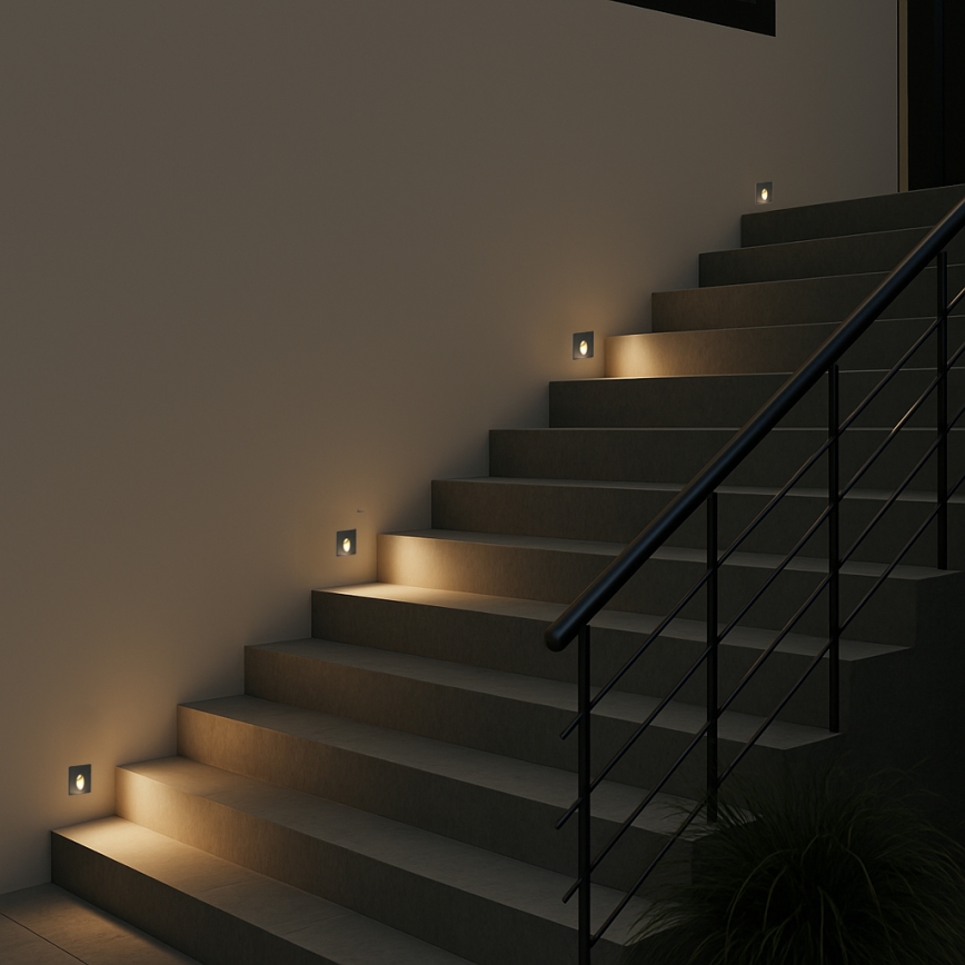 Brilagi - LED lauko įleidžiamas šviestuvas STAIRDOT LED/2W/230V juodas IP65 kampuotas