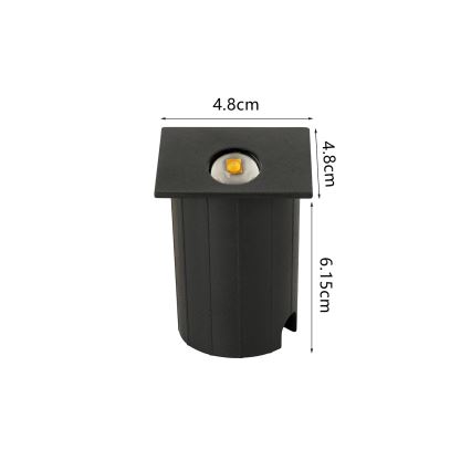 Brilagi - LED lauko įleidžiamas šviestuvas STAIRDOT LED/2W/230V juodas IP65 kampuotas