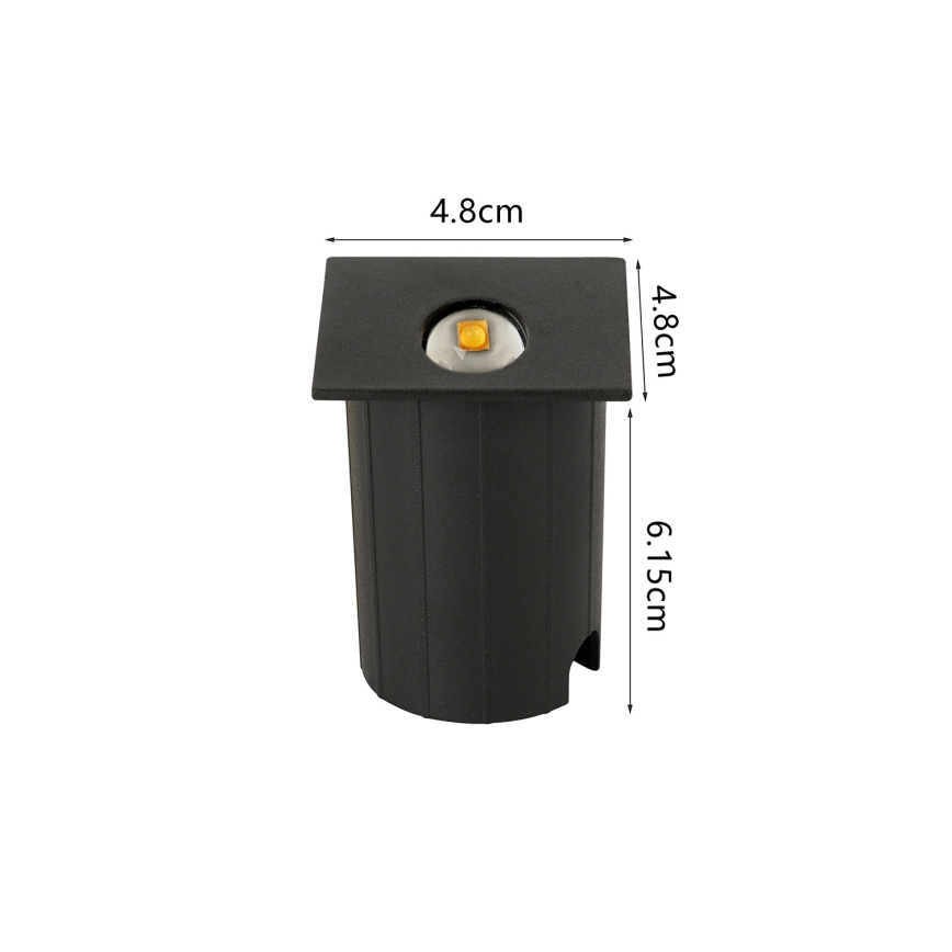 Brilagi - LED lauko įleidžiamas šviestuvas STAIRDOT LED/2W/230V juodas IP65 kampuotas