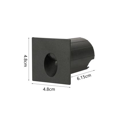 Brilagi - LED lauko įleidžiamas šviestuvas STAIRDOT LED/2W/230V juodas IP65 kampuotas