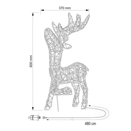 BRILAGI - LED Lauko kalėdinė dekoracija LED/3,3W/230V IP44 60x37 cm šiaurinis elnias