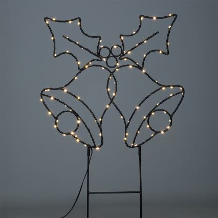 Brilagi - LED lauko kalėdinė dekoracija LED/3xAA IP44 55x32 cm varpeliai