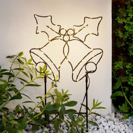 Brilagi - LED lauko kalėdinė dekoracija LED/3xAA IP44 55x32 cm varpeliai