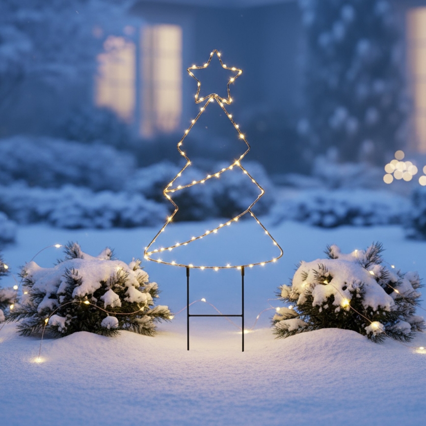 Brilagi - LED lauko kalėdinė dekoracija LED/3xAA IP44 68x29 cm eglutė