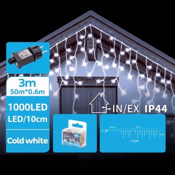 BRILAGI - LED Lauko kalėdinė girlianda 1000xLED/9W/8 funkcijų 53x0,6m IP44 šaltai balta
