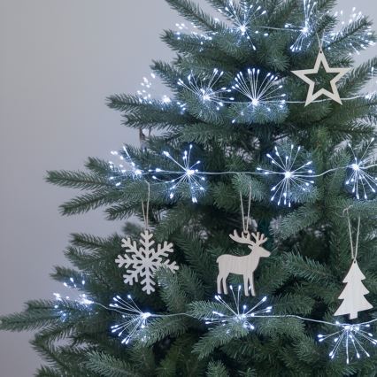 Brilagi - LED lauko kalėdinė girlianda 150xLED 5m IP44 šaltai balta fejerverkų efektas