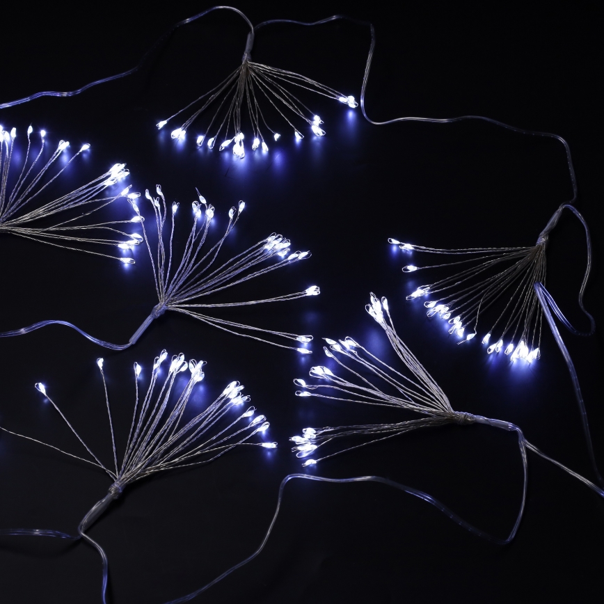Brilagi - LED lauko kalėdinė girlianda 150xLED 5m IP44 šaltai balta fejerverkų efektas
