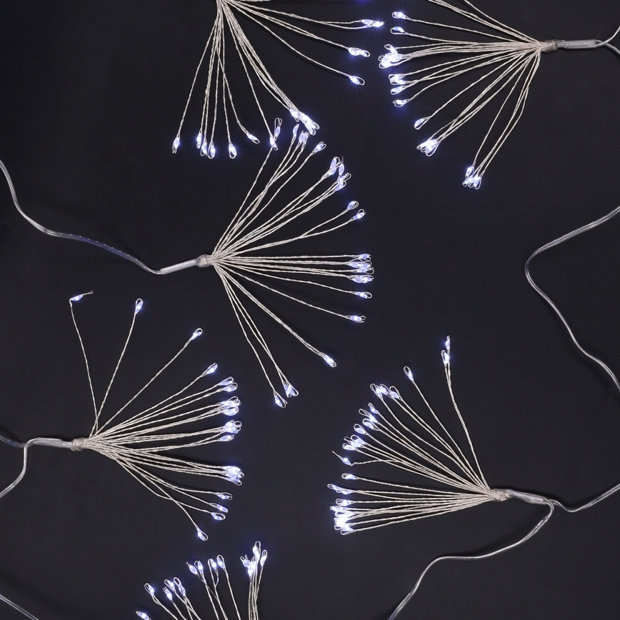 Brilagi - LED lauko kalėdinė girlianda 150xLED 5m IP44 šaltai balta fejerverkų efektas