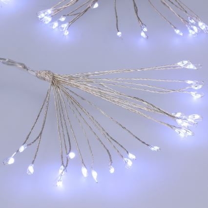 Brilagi - LED lauko kalėdinė girlianda 150xLED 5m IP44 šaltai balta fejerverkų efektas