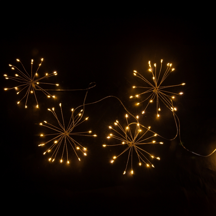 Brilagi - LED lauko kalėdinė girlianda 150xLED 5m IP44 šilta balta fejerverkų efektas
