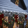 Brilagi - LED lauko kalėdinė girlianda 200xLED/8 funkcijų 13m IP44 šaltai balta varvekliai