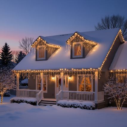 Brilagi - LED lauko kalėdinė girlianda 200xLED/8 režimai 13m IP44 šiltai balta varvekliai