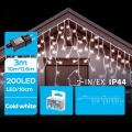 Brilagi - LED lauko kalėdinė girlianda 200xLED/8 funkcijų 13x0,6m IP44 šaltai balta