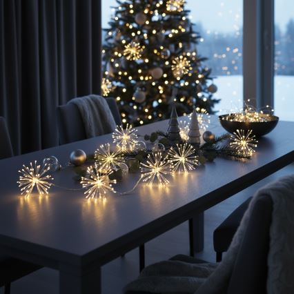 BRILAGI - LED lauko kalėdinė girlianda 300 LED, 7 m, IP44, šiltai balta, fejerverkų efektas