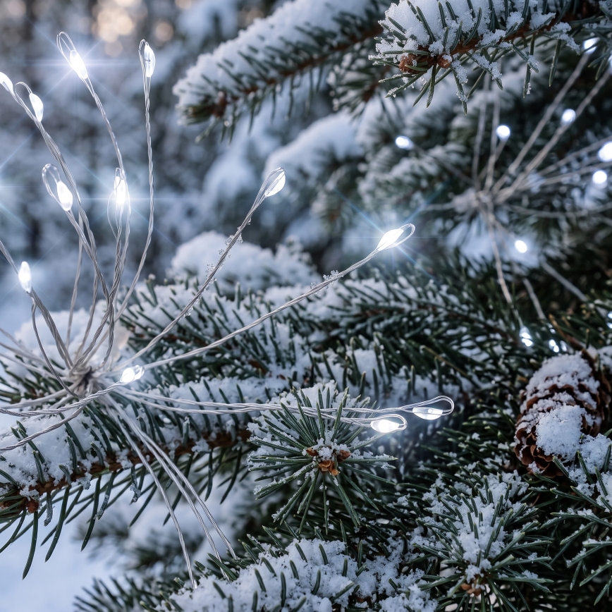 BRILAGI - LED Lauko kalėdinė girlianda 300xLED 7m IP44 šaltai balta fejerverkų efektas