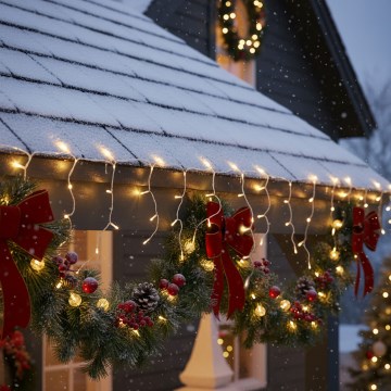 Brilagi - LED lauko kalėdinė girlianda 400xLED/8 funkcijų 23 m IP44 šiltai balta
