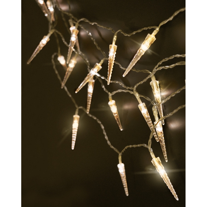 Brilagi - LED lauko kalėdinė grandinė 50xLED/8 funkcijos/3xAA 8m IP44 šiltai balta
