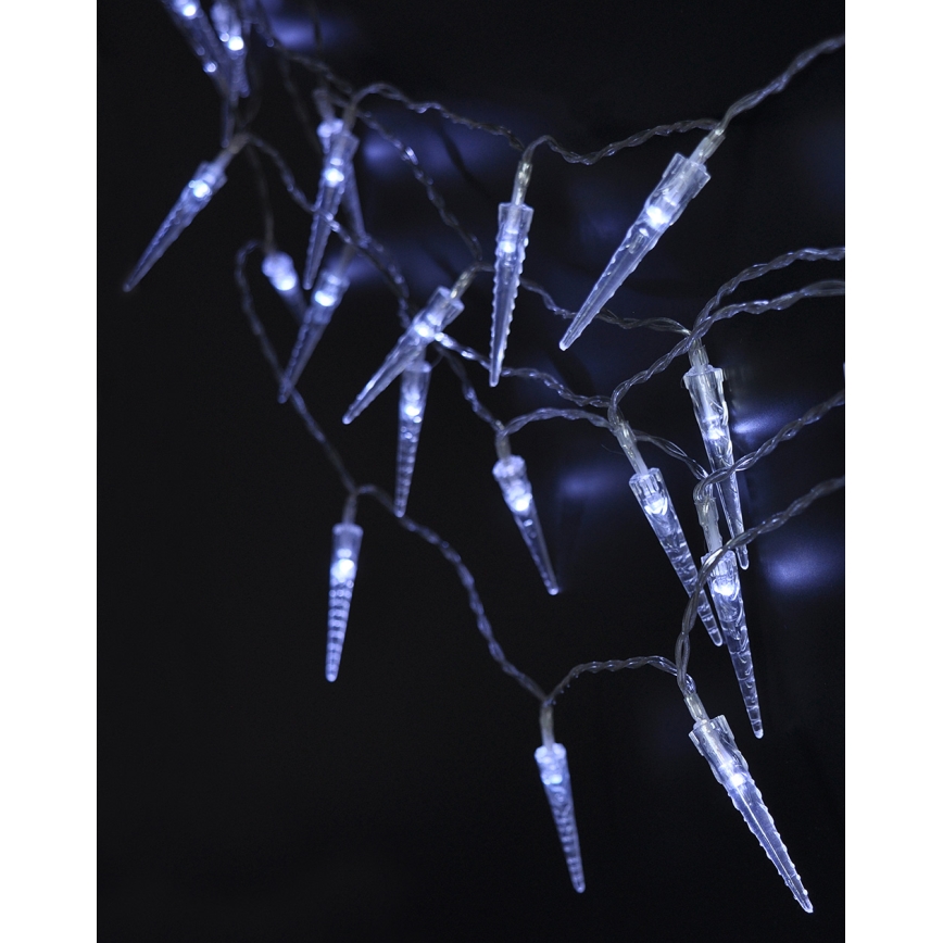 Brilagi - LED Lauko kalėdinė grandinėlė 50xLED/8 funkcijos/3xAA 8m IP44 šaltai balta