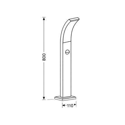 Brilagi - LED Lauko lempa su jutikliu ARCELO LED/9W/230V 50 cm IP44