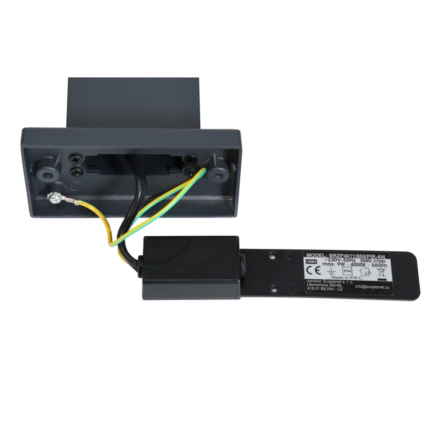 Brilagi - LED Lauko lempa su jutikliu ARCELO LED/9W/230V 80 cm IP44