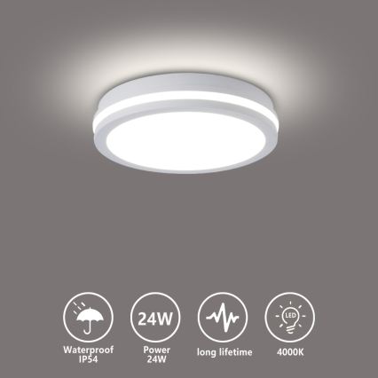 Brilagi - LED lauko lubinis šviestuvas BENE LED/24W/230V skersmuo 26 cm balta IP54