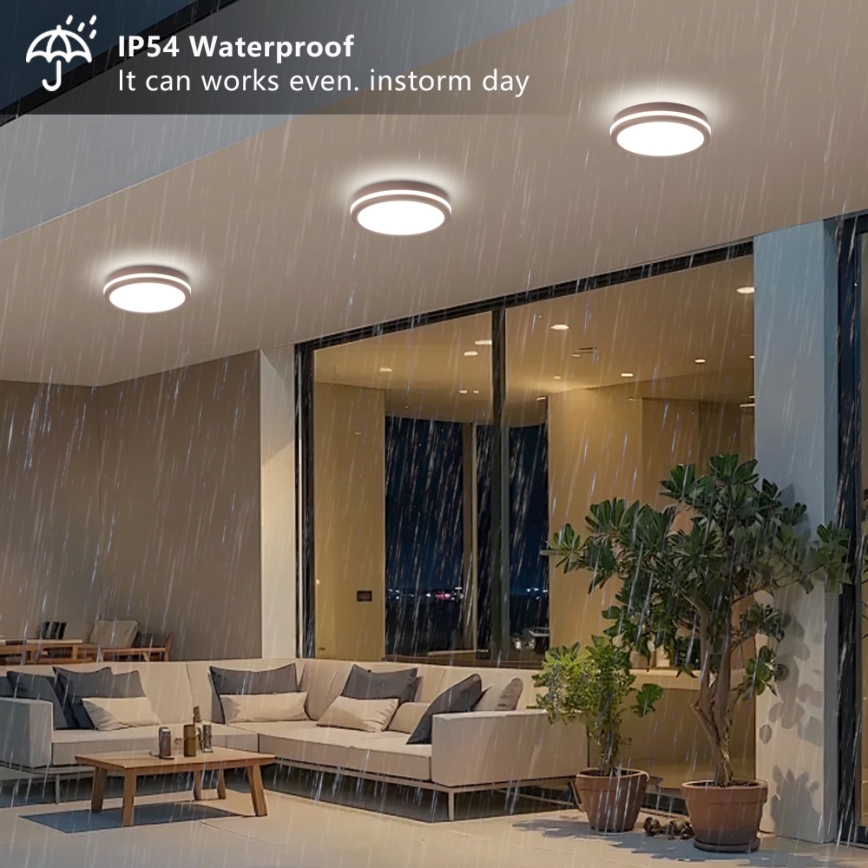 Brilagi - LED lauko lubinis šviestuvas BENE LED/24W/230V Ø 26 cm rudas IP54