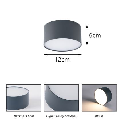 BRILAGI - LED lauko lubinis šviestuvas FORIS LED/14W/230V skersmuo 12 cm antracitas IP44