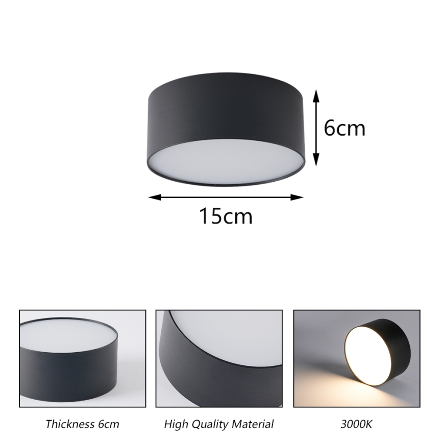 BRILAGI - LED lauko lubų šviestuvas FORIS LED/20W/230V skersmuo 15 cm juoda IP44