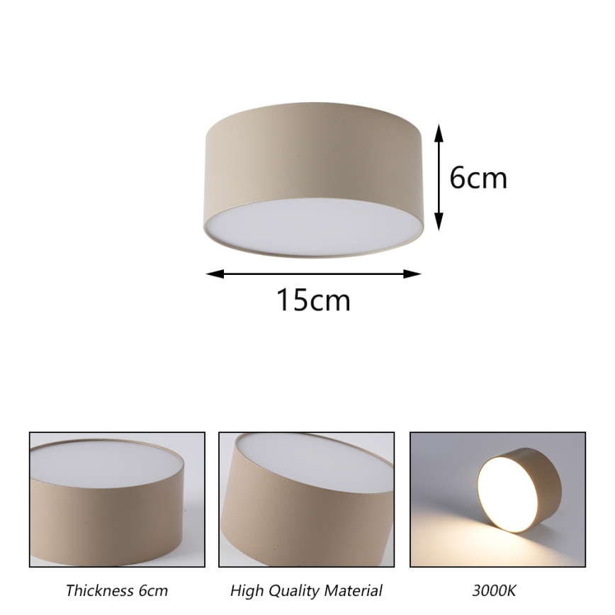 BRILAGI - LED Lauko lubų šviestuvas FORIS LED/20W/230V Ø 15 cm smėlio spalvos IP44