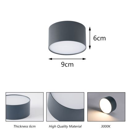 BRILAGI - LED Lauko lubinis šviestuvas FORIS LED/9W/230V skersmuo 9 cm antracitas IP44