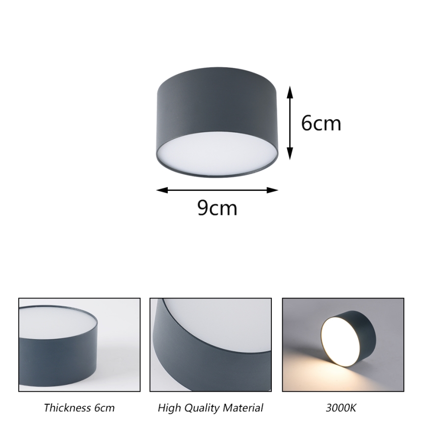 BRILAGI - LED Lauko lubinis šviestuvas FORIS LED/9W/230V skersmuo 9 cm antracitas IP44