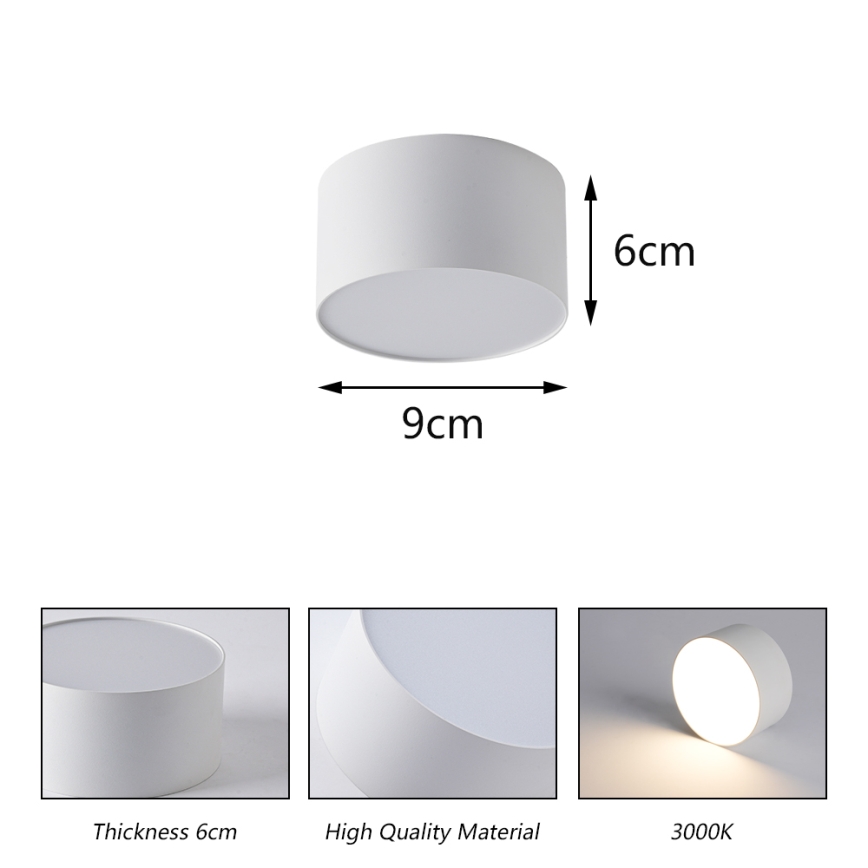 BRILAGI - LED lauko lubinis šviestuvas FORIS LED/9W/230V skersmuo 9 cm, baltas IP44