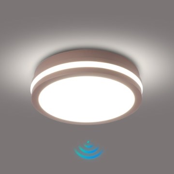 Brilagi - LED lauko lubinis šviestuvas su judesio jutikliu BENE LED/18W/230V skersmuo 21,5 cm ruda IP54