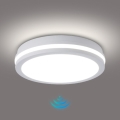 Brilagi - LED lauko lubinis šviestuvas su jutikliu BENE LED/24W/230V, skersmuo 26 cm, baltas, IP54
