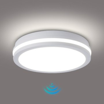 Brilagi - LED lauko lubinis šviestuvas su jutikliu BENE LED/24W/230V, skersmuo 26 cm, baltas, IP54